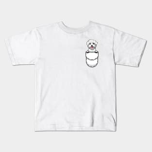 Funny Maltese Pocket Dog Kids T-Shirt